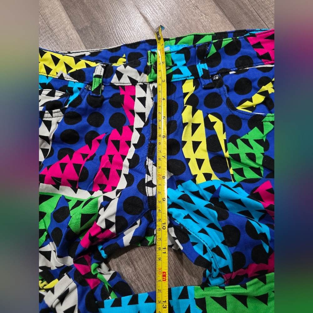 Nanette LEPORE LAMOUR Colorful Geometric Pants Designer 90s Rag Hip Hop Y2K - Picture 10 of 11